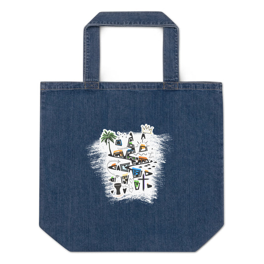 TROPICAL - Organic denim tote bag